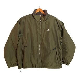 EMS Mens XL Green Fleece Lined Jacket Full Zip Water Resistant Outdoor